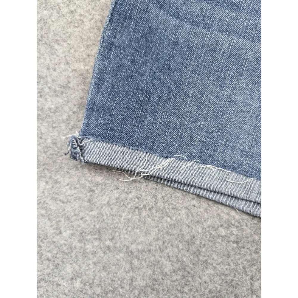 Ella Moss Womens Cuffed Midishort Button Fly Denim Shorts Blue Size 27